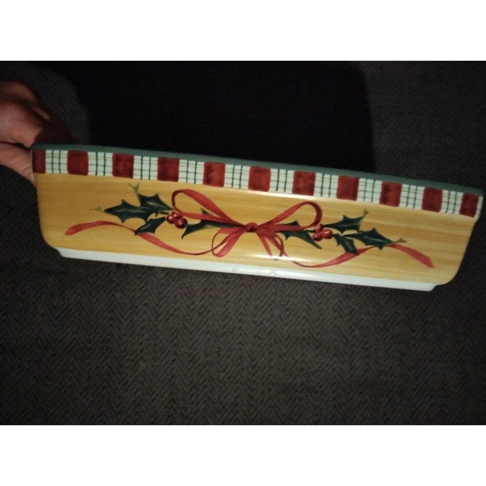 New Lenox Winter Greetings Lasagna Casserole Baker Dish 13.5 x 9.5 NIB Cardinals